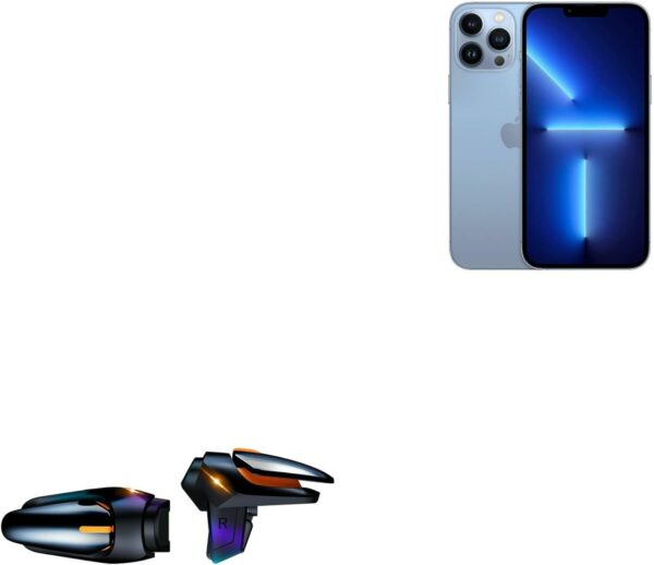 BoxWave Gaming Gear Compatible with Apple iPhone 13 Pro Max - Touchscreen QuickTrigger Auto, Trigger Buttons Autofire Gaming Mobile FPS - Jet Black