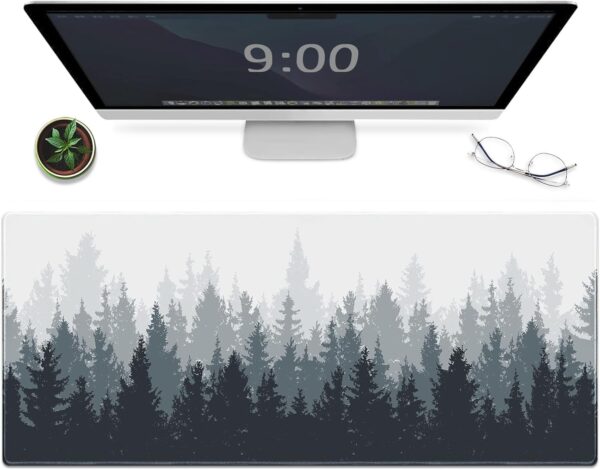 Galdas Gaming Mouse Mat Forest Background Pattern XXL XL Large Mouse Mat Long Extended Mouse Pad Desk Mat Non-Slip Rubber Mice Pads Stitched Edges Thin Pad (31.5 x 11.8 x 0.12 Inches) Tree