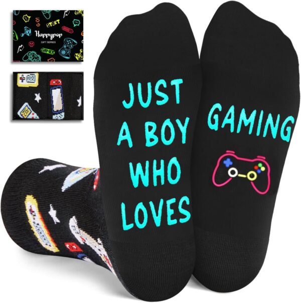 Gaming Socks for Kids - Video Game Gifts for Adult,Gaming Gifts for Teen Boys, Gamer Stocking Stuffers