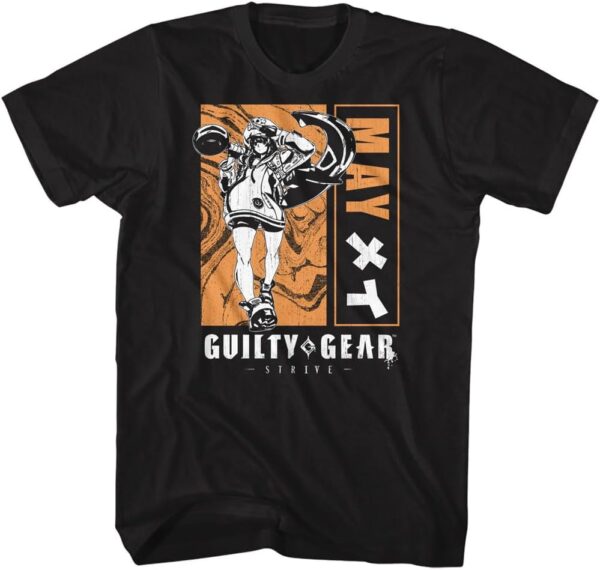 Guilty Gear Strive May Mens Black Short Sleeve T Shirt Gaming Vintage Style Graphic Tees