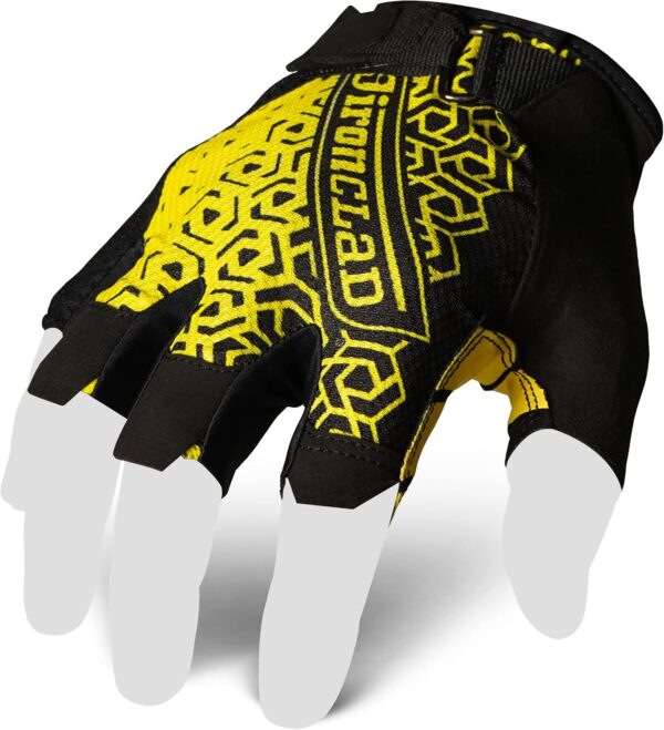 Ironclad Gaming Gloves, Half Finger Coverage, Precision Fit, Performance Silicone Grip, Moisture Wicking Construction, 1 Pair