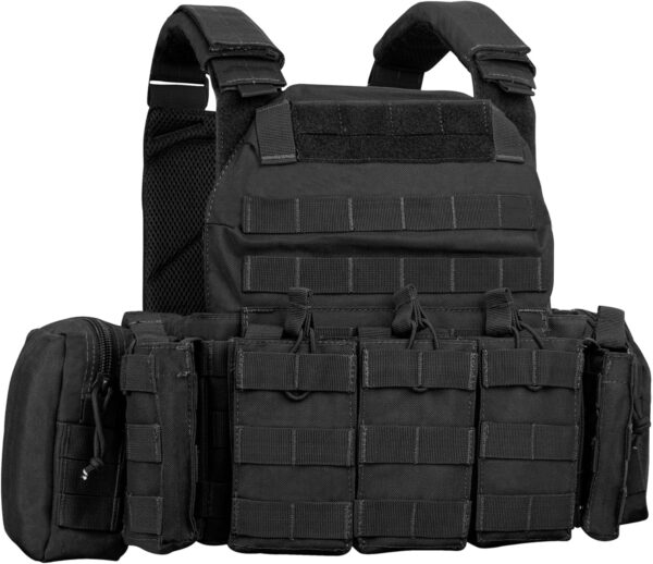 WOLFHUNT Tactical Vest for Men - Airsoft Vest with Molle System, Weighted Vest Premium & Modular Gear for Gaming Enthusiasts