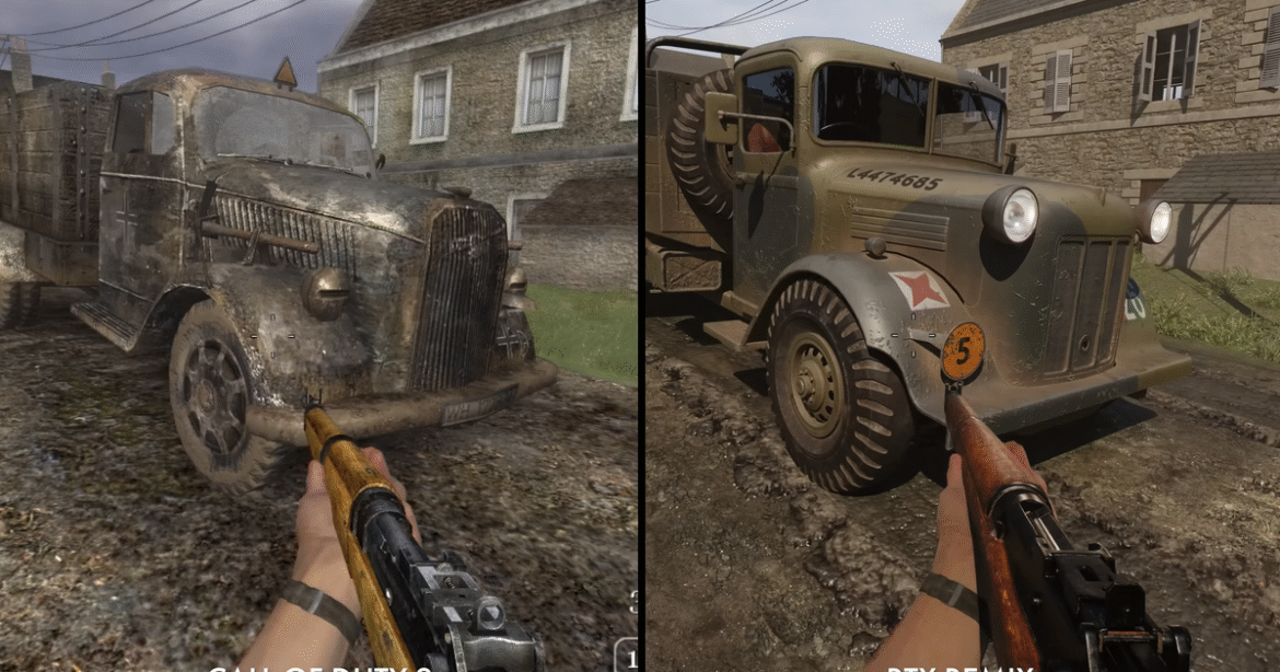 A single developer has remade Call of Duty 2's Carentan level with photo-scanned models, ray tracing and more