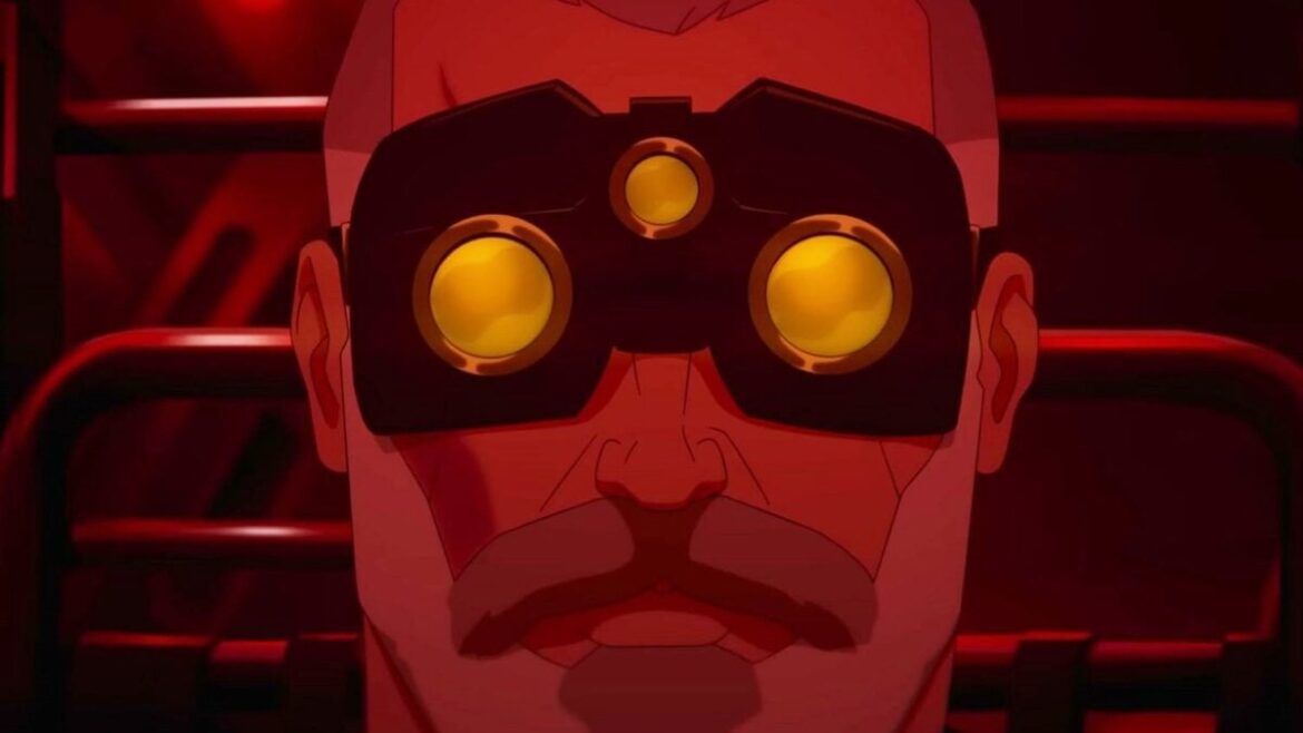 Sam Fisher stares at us through his iconic three-eyed goggles.