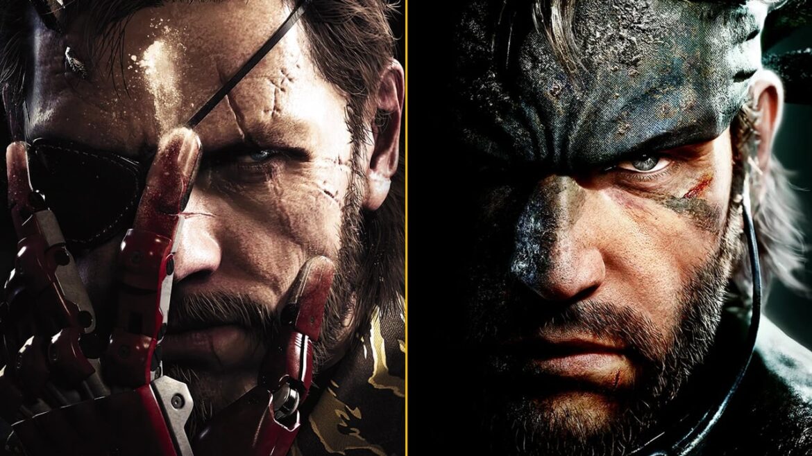 A side-by-side image shows Venom Snake and Naked Snake from promotional art for Metal Gear Solid Delta: Snake Eater.