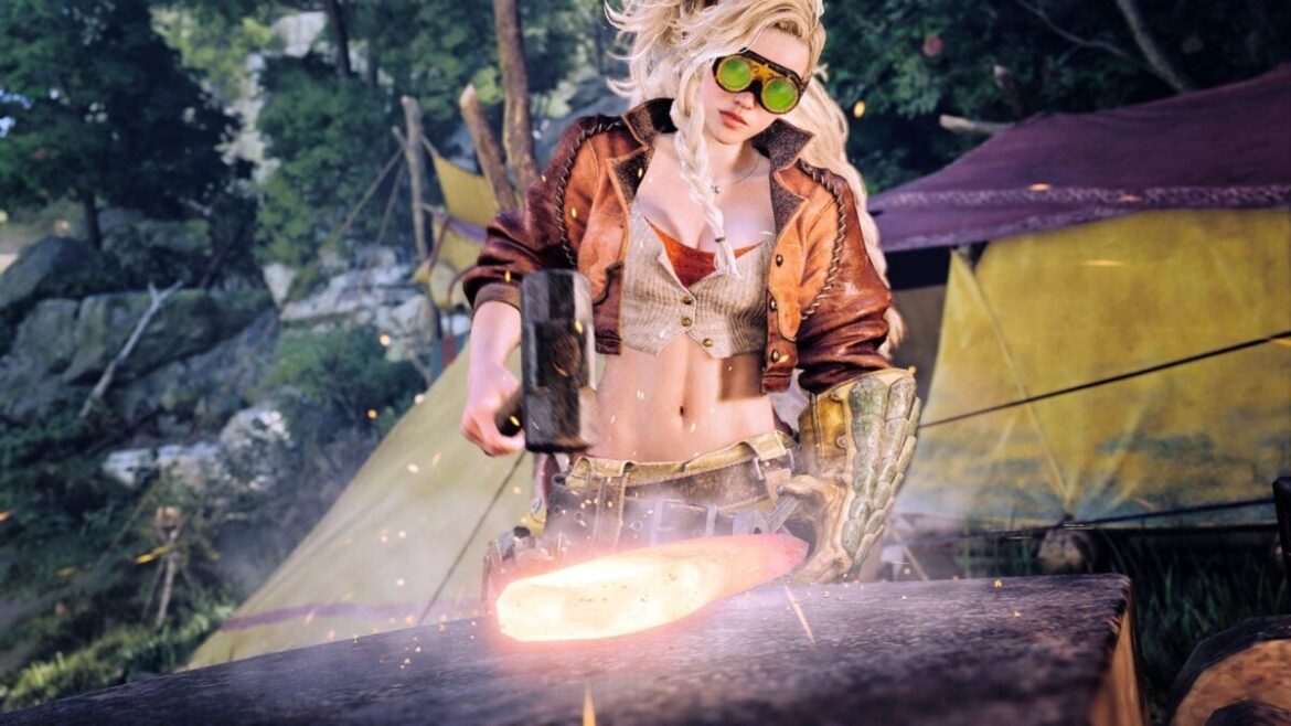 Gemma fixes some weapons.