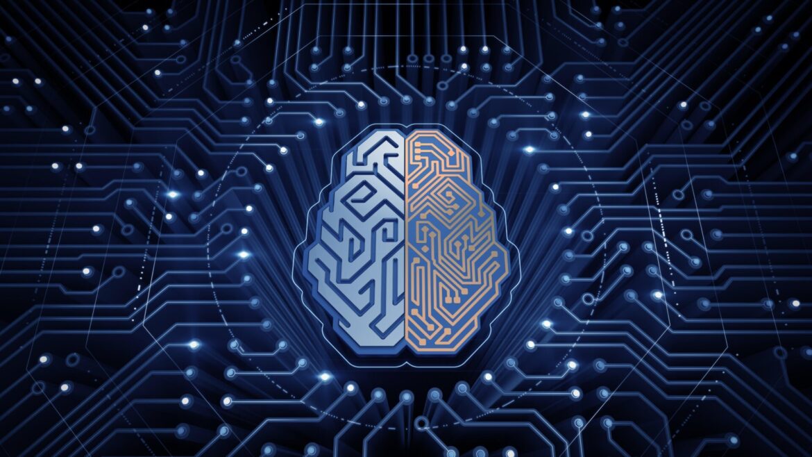 An illustration of a brain shown to look like a computer chip.