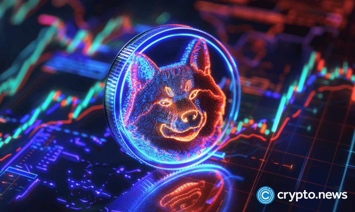 Dogecoin price and bullish memecoin market cap.