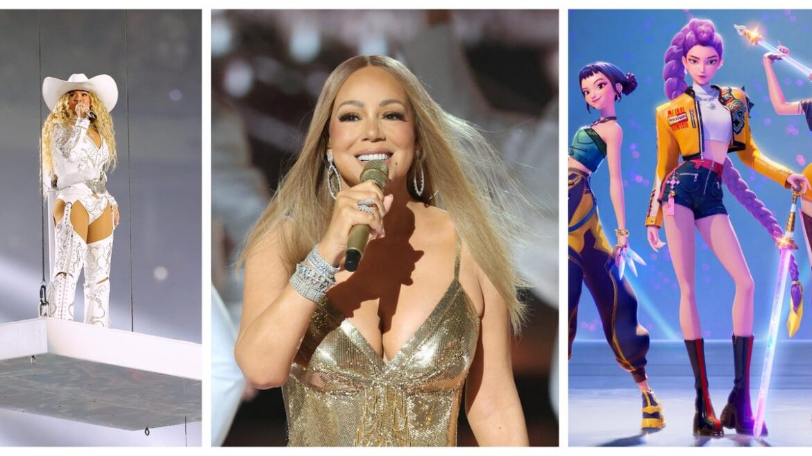 Beyonce performs at Netflix football, Mariah Carey performs at BET Awards, and animated trio of girls in KPOP demon hunters