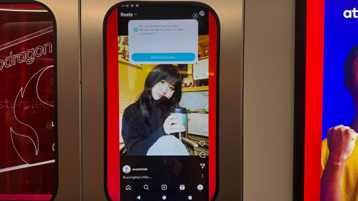 A phone with an Instagram post made by an AI Agent
