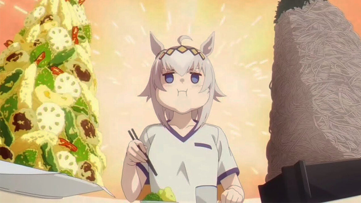 Anime horse girls cheering