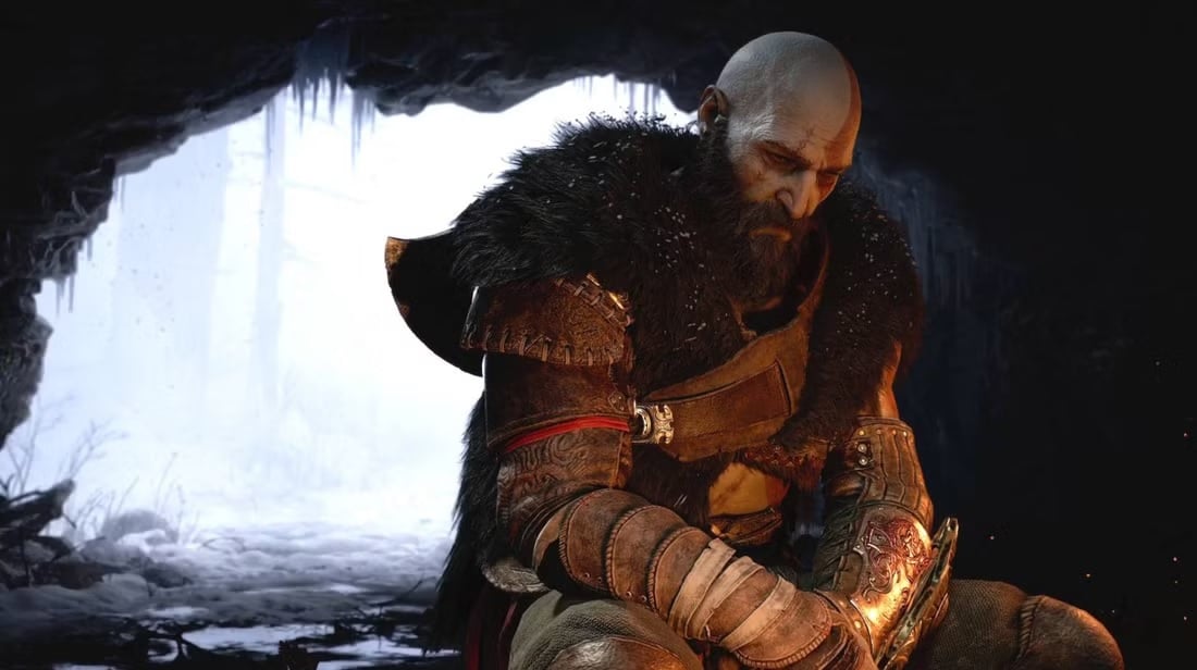 A god sits alone in a cave.