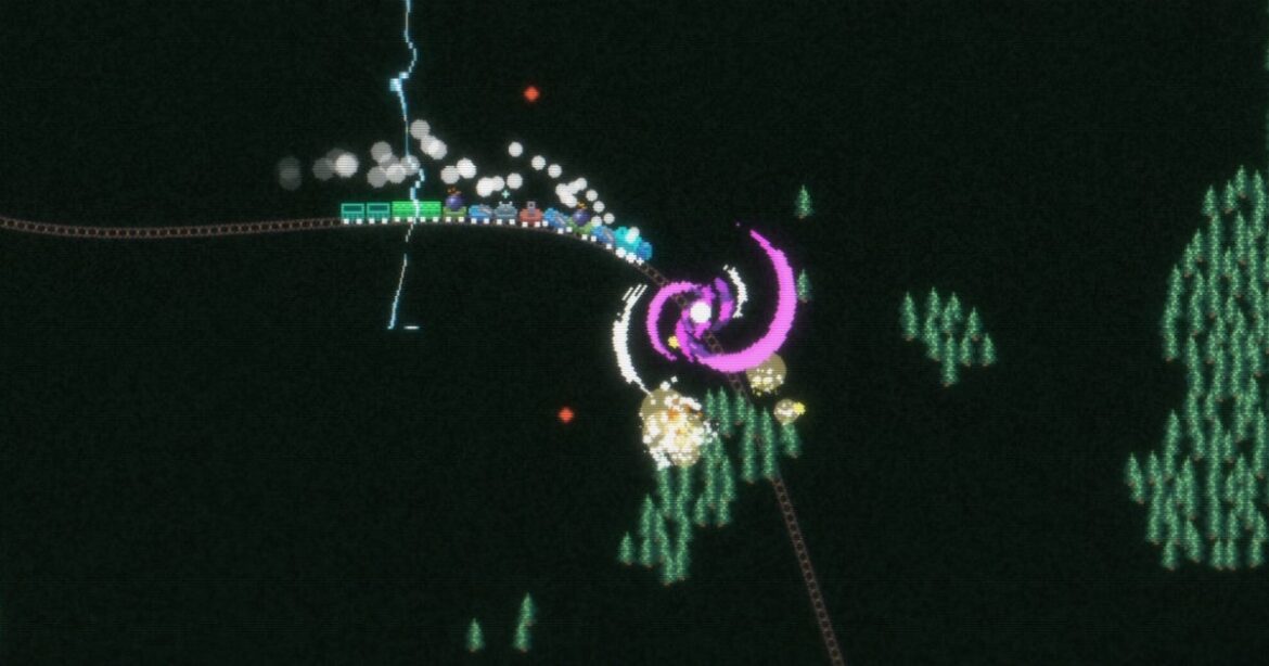 My machine gun-toting choo-choo will enlengthen and ponder whirling orbs My machine gun-toting choo-choo will enlengthen and ponder whirling orbs in Trainatic, which is out today