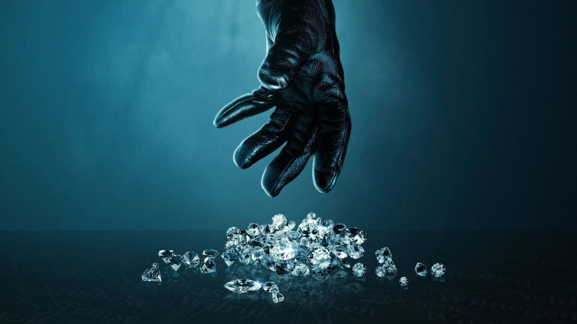 Netflix has just dropped a shocking new movie you need A gloved hand reaches towards a pile of diamonds