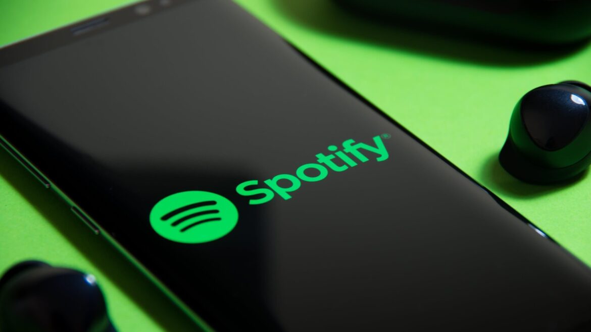 Spotify logo displayed on a smart phone