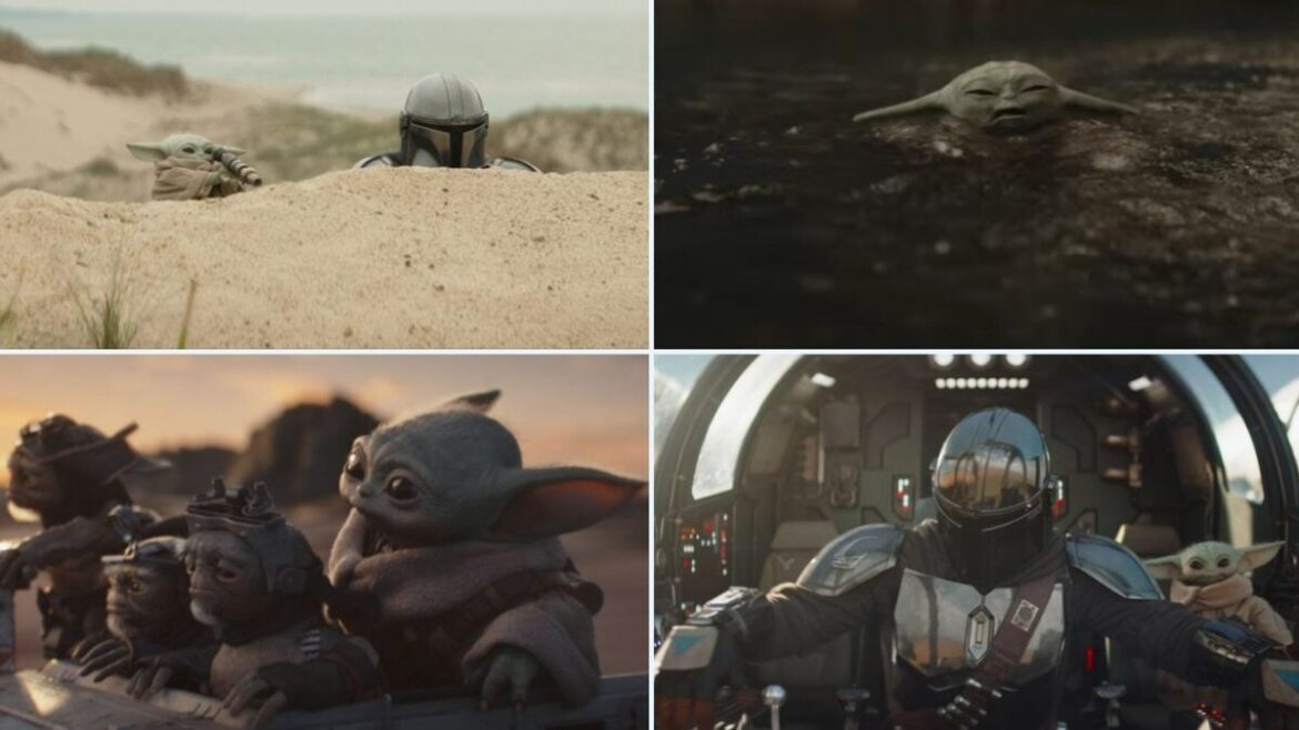 Screenshots show stills from the new Star Wars movie.