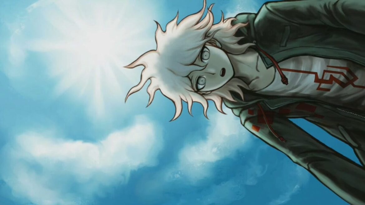 Nagito looks at something on the ground.
