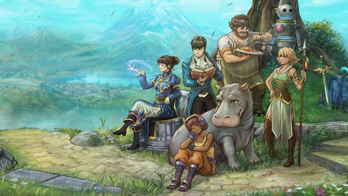 This RPG lets you enable (or disable) the Oxford comma, The heroes stand ready in the official art for Quartet, an RPG by Something Classic Games.