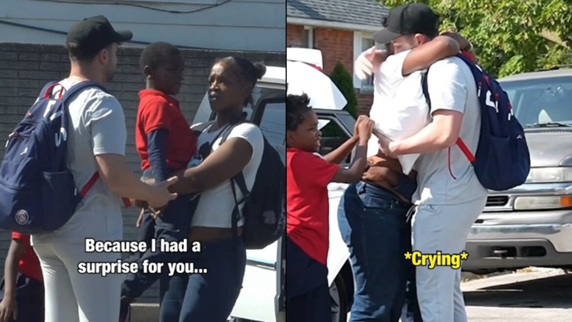 A photo of TikToker Kelsey Kotzur and her cardboard cutout.