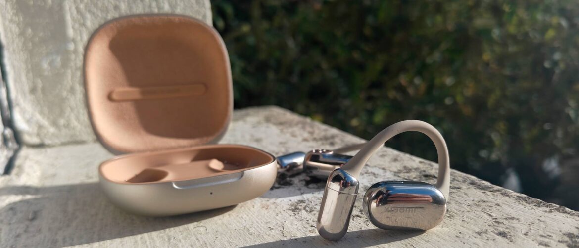 The Xiaomi OpenWear Stereo Pro in a sunny outdoor setting.