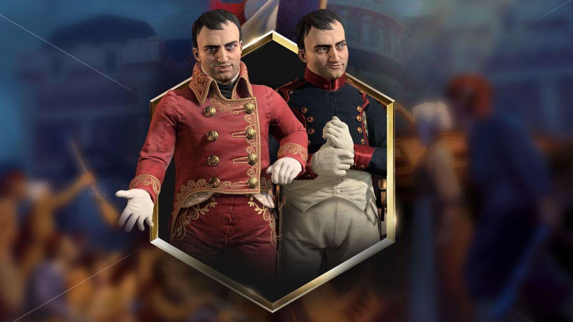 An image of Civlization 7's Napoleon in his Revolutionary and Emperor personas.